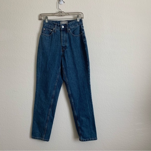 Everlane Denim - Everlane womens blue the curvy 90s cheeky straight button fly jeans